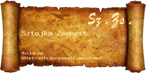 Sztojka Zsanett névjegykártya