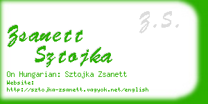 zsanett sztojka business card